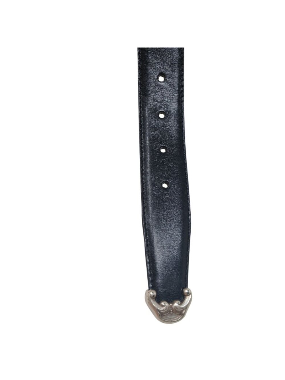 Fossil Black Leather Belt Silver-Tone Buckle & Accents Women Small Western #I-1H - Picture 7 of 9